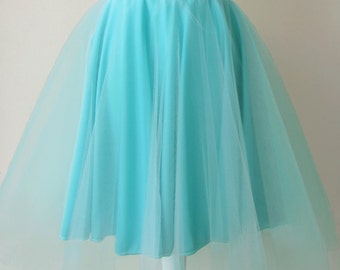 Mint tulle skirt Mint tutu Tulle circle skirt 50s mint skirt Mint green tulle 50s petticoat Mint prom skirt Bridesmaid skirt Summer skirt
