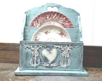 Shabby chic Mint letter box organizer