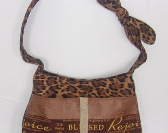 Adorable Handbag/Christian theme,cheetah & faux leather -Ready To Ship