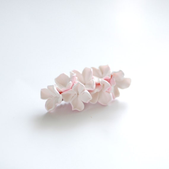 White lilac hair clip Flower hair clip Wedding hair clip