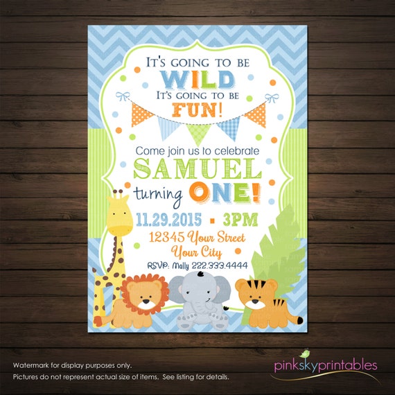 Jungle First Birthday Invitations 10