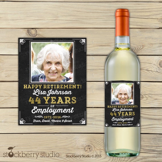Retirement Wine Labels Personalized Retirement Gifts