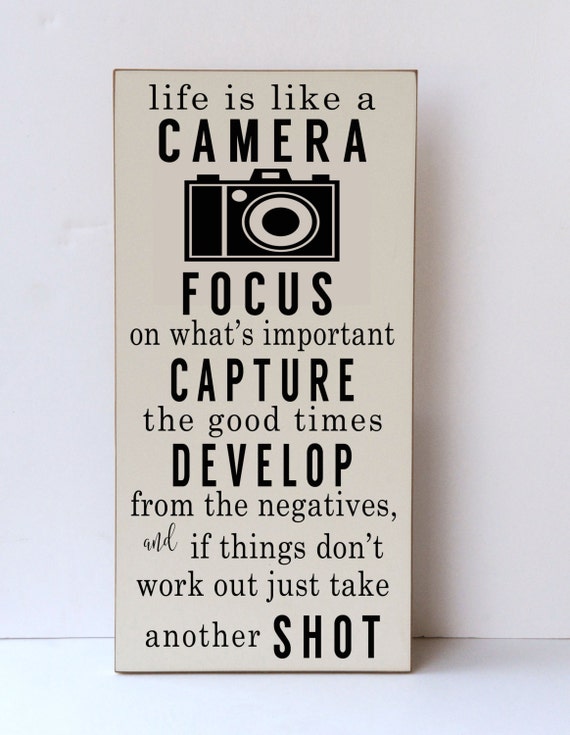 Life is Like A Camera Wood Sign Camera Decor Art Camera