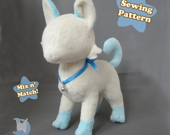 Cat Plush Sewing Pattern Feline Plushie Pattern PDF Download | Cat Plushie Toy Tutorial Standing Cat Instant Download