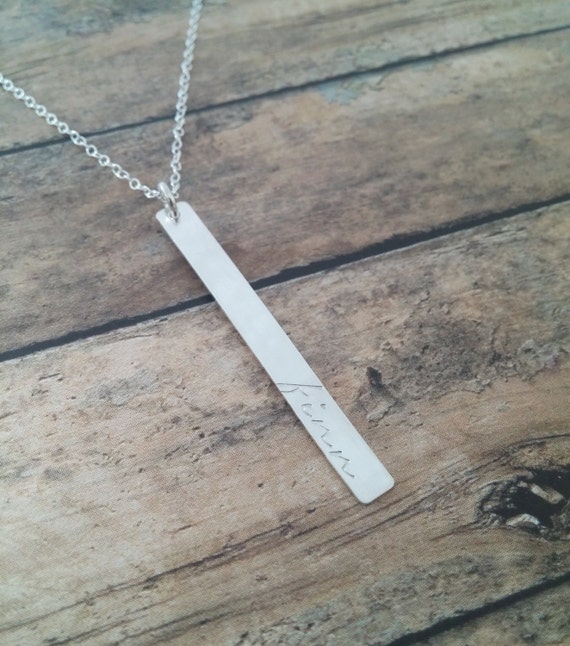 long bar personalized necklace