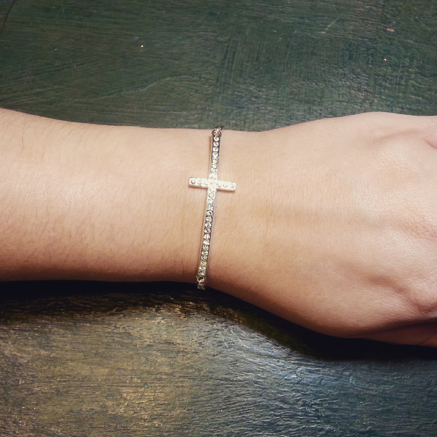 Silver cross bracelet Clearance