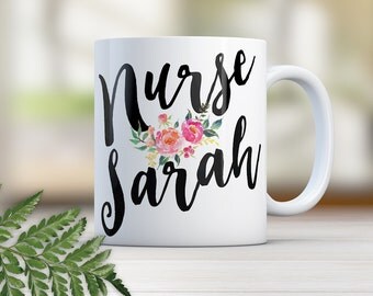 Nurse Mugs RN Mugs Personalized Nurse Mugs by WillowAndOlive