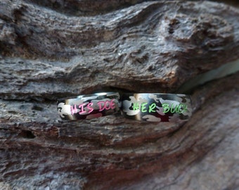 Camouflage weddings rings