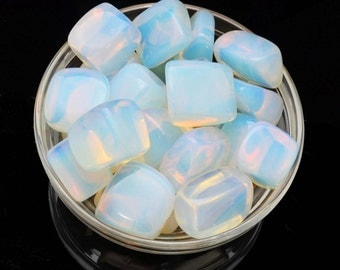 1 Large OPALITE Tumbled Stone Crystal Healing Crystal and Stone for Stress Relief Happiness Man Made Opal Glass #OP01