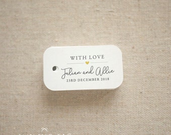 With Love Wedding Favor Tags - Personalized Gift Tags - Bridal Shower - Thank you tags - Party Tags - Favor Bag Tag (Item code: J586)