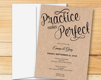 Rehearsal Dinner Invitation | Practice Makes Perfect | Instant DOWNLOAD, Printable, Editable in Word | MAC or PC | Editable Artwork Colors