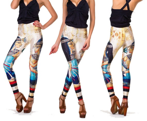 Fashion Yoga Leggings with Egypt Cleopatra Print