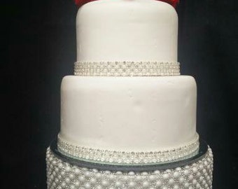 Vintage inspired Pearl  crystal design wedding  cake  stand 