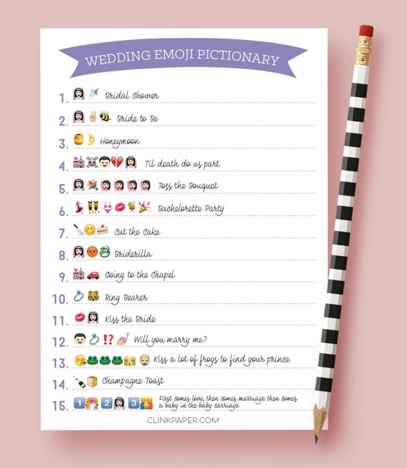 The ORIGINAL Wedding Emoji Pictionary Bridal Shower Game