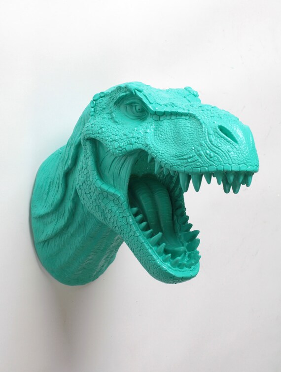 Dinosaur Head Wall Mount The Crowley Turquoise Resin T-Rex