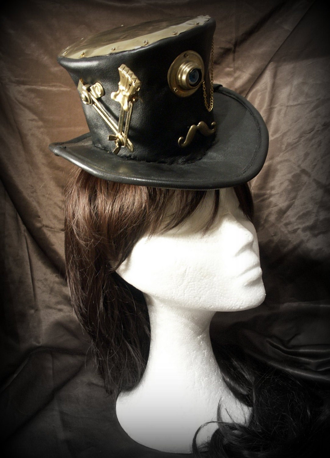 Sir Top Hat. Black leather automaton steampunk by TheTimeCabinet