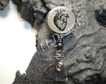 Human Heart Retractable ID,Badge Holder,Badge ID Reel,Office Badge Reel,ID Holder Doctor Bagde Reel Anatomy Badge Reel