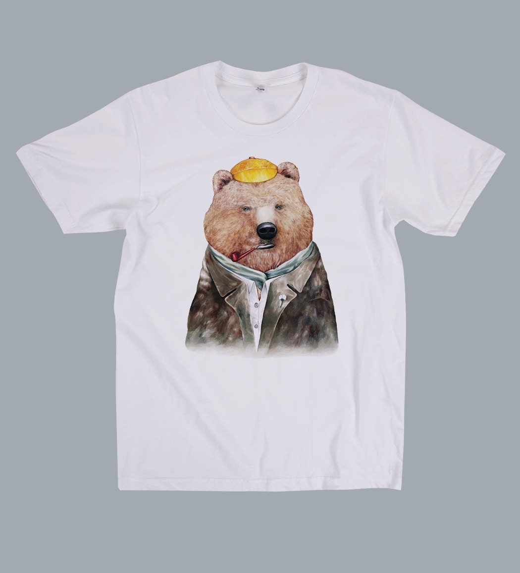 Brown Bear T-shirt Men's/ Unisex Animals in Clothes