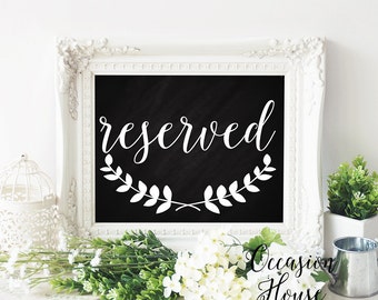 Wedding Reserved Sign Printable Reserved Sign Reserved for