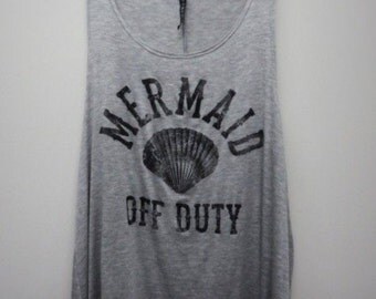 Mermaid Off Duty Graphic Tank Top, Mermaid Shirt, Boho, Mermaid