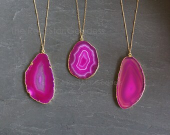 Geode Necklace // Agate Necklace // Pink Agate // Druzy Necklace // Druzy Jewelry // Agate Slice // Druzy Pendant // Agate Jewelry
