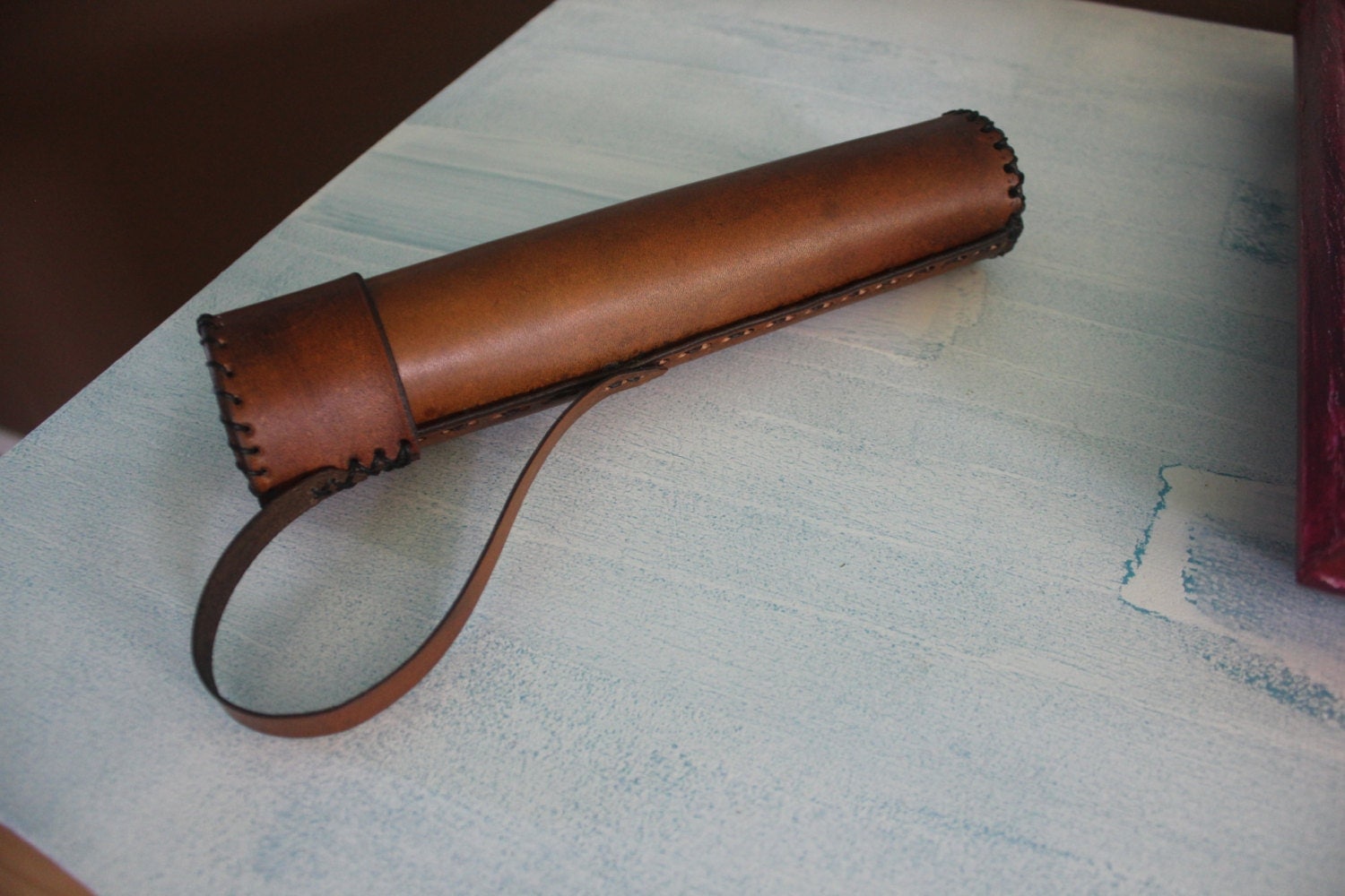 Leather Document Tube or Case scroll tube