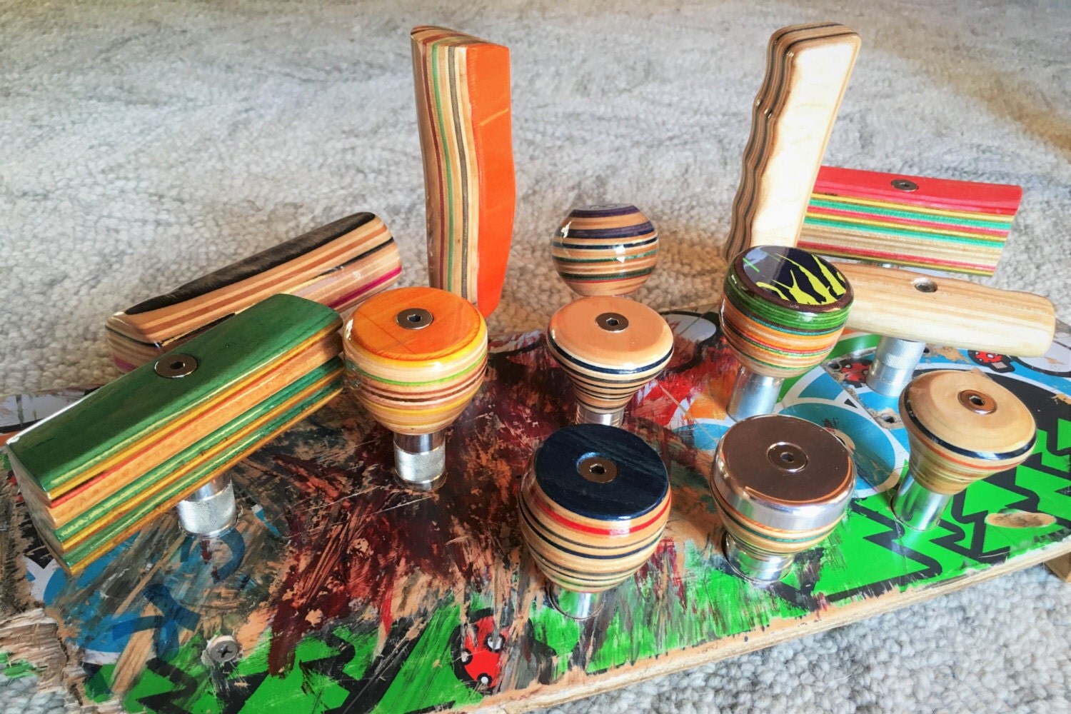 Shift Knobs from Skateboard Decks