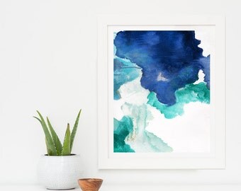 Large Abstract Painting Giclee Print, Abstract Art Print, Huge Painting Abstract Print Art, Navy Blue Artwork, Blue Abstract Wall Art, Begin