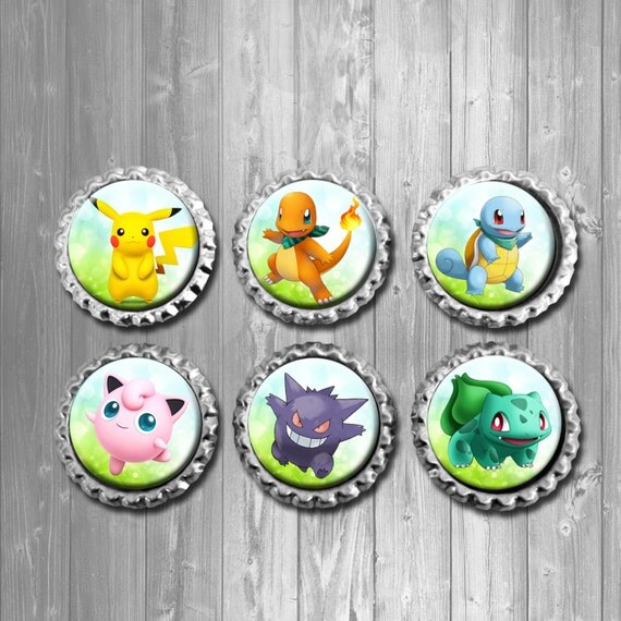 Pokemon Bottle Cap Set of 6