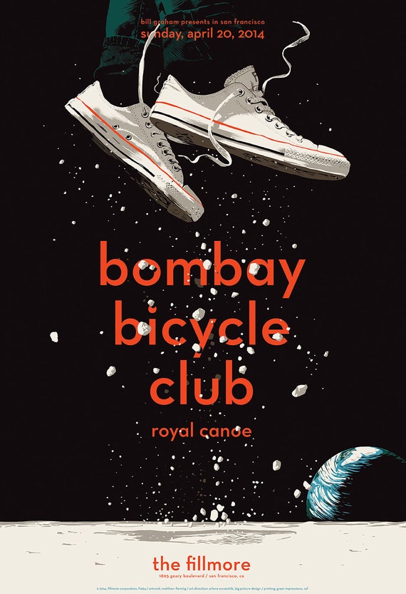 Bombay Bicycle Club Fillmore Poster by MatthewGoods on Etsy