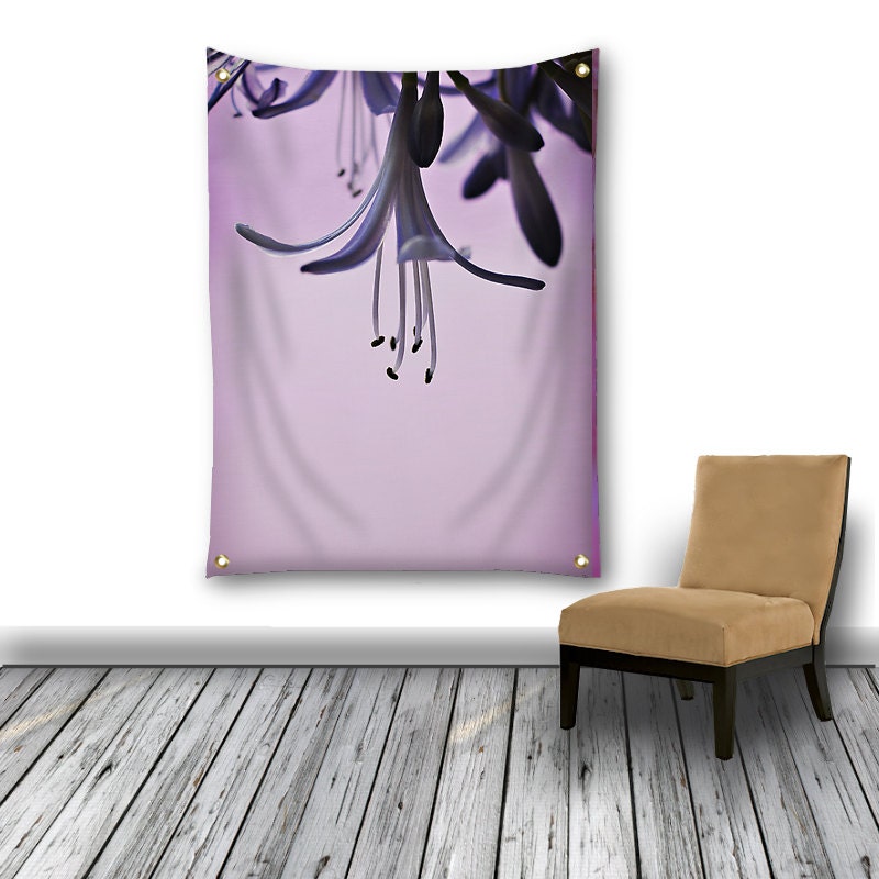 Purple Flower Wall Tapestry Floral Wall Hanging Purple Photo