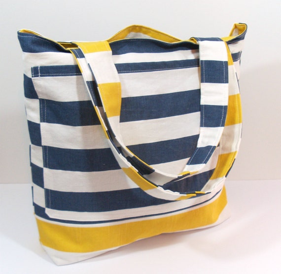 striped beach tote bag