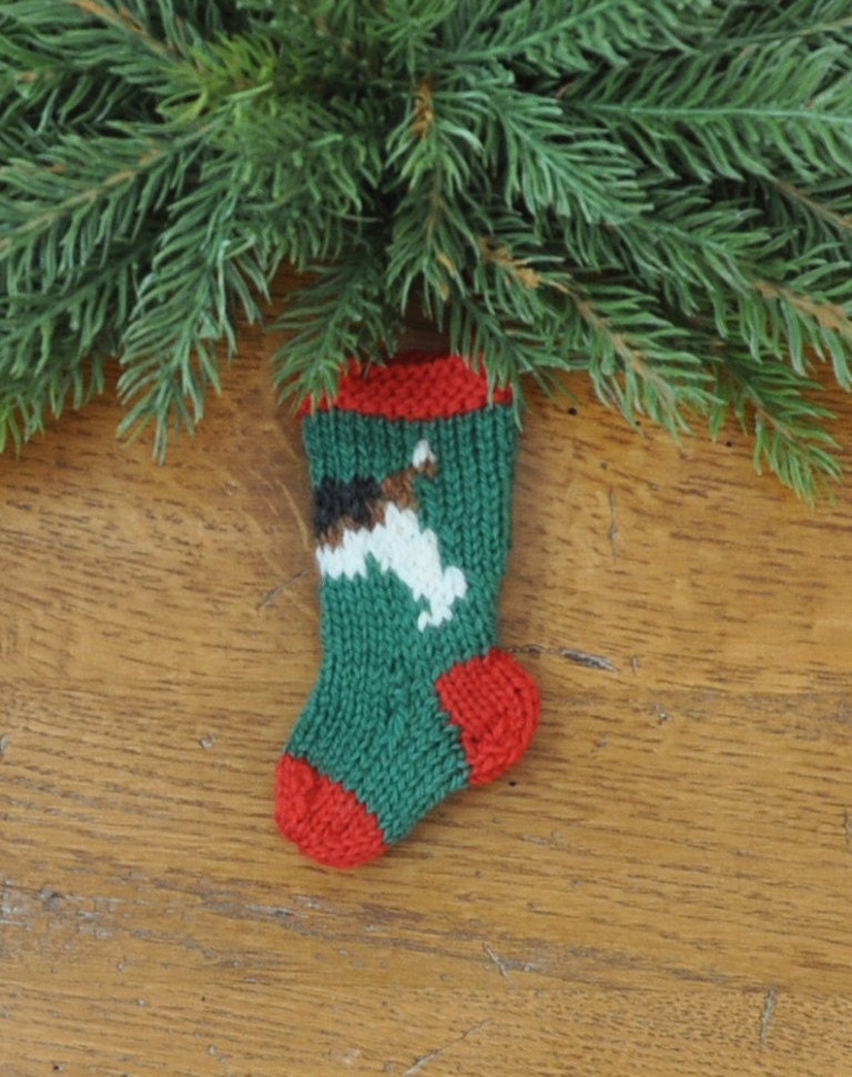 Beagle Dog HandKnit Christmas Stocking Ornament Available