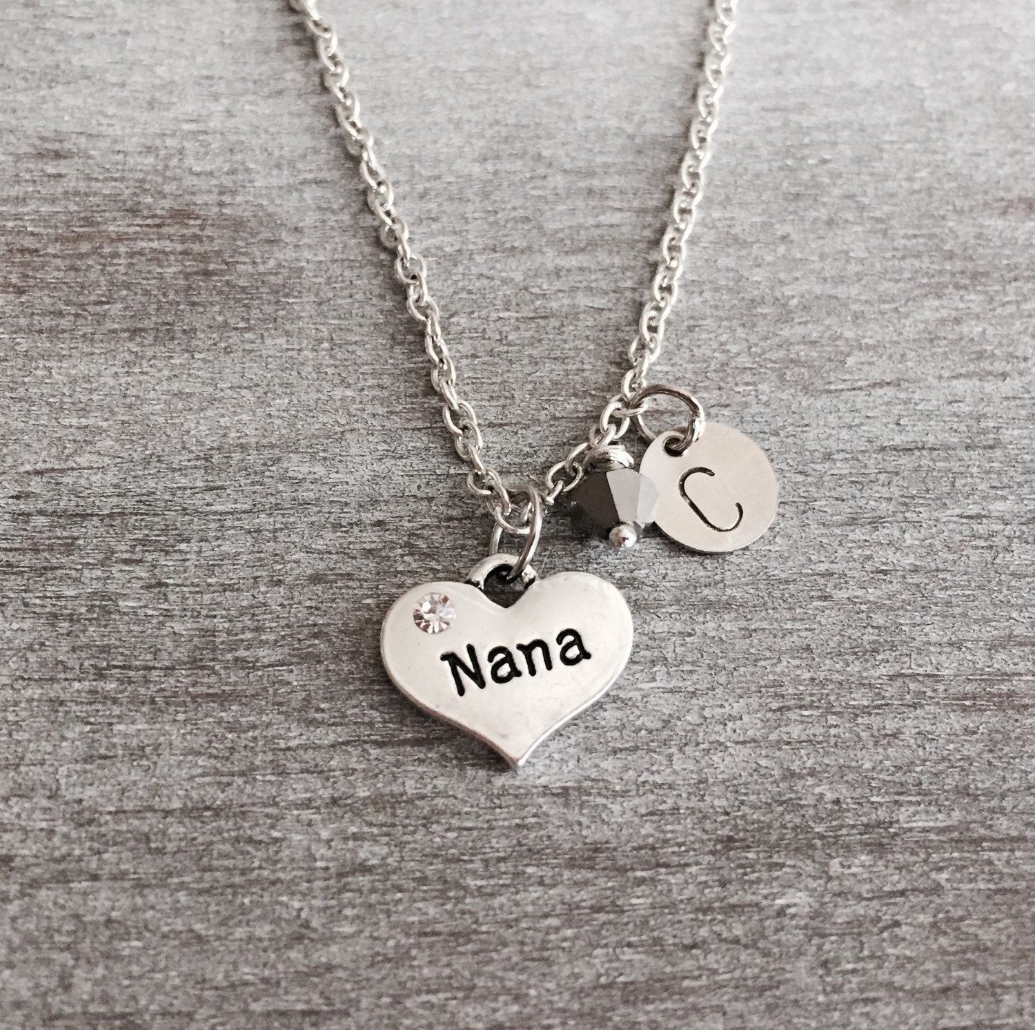 CUSTOM NECKLACE Silver Plated Nana Heart necklace Nana by SAjolie