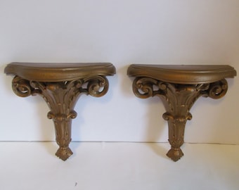Vintage Ornate Wall Shelves Burwood Plastic Knick Knack Shelves Decorative Shelving Rococo Style Baroque Style