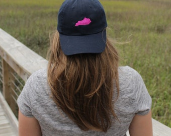 Ladies Monogrammed Baseball Cap with Small State Embroidery | Multiple Colors
