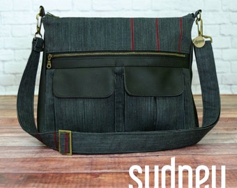 Swoon Paper Pattern: Sydney Crossbody Bag - Vintage Large Crossbody Purse Tote Handbag Sewing Pattern