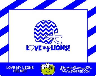 Football Helmet SVG, Football SVG, Lions, Football Decor, SVG Files, Vector Art, Cricut Design Space, Silhouette Studio, Digital Cut Files