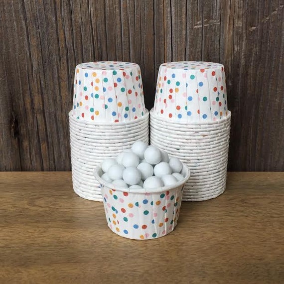 Multi Color Paper Snack Cups Set of 48 Polka Dot Candy Cup