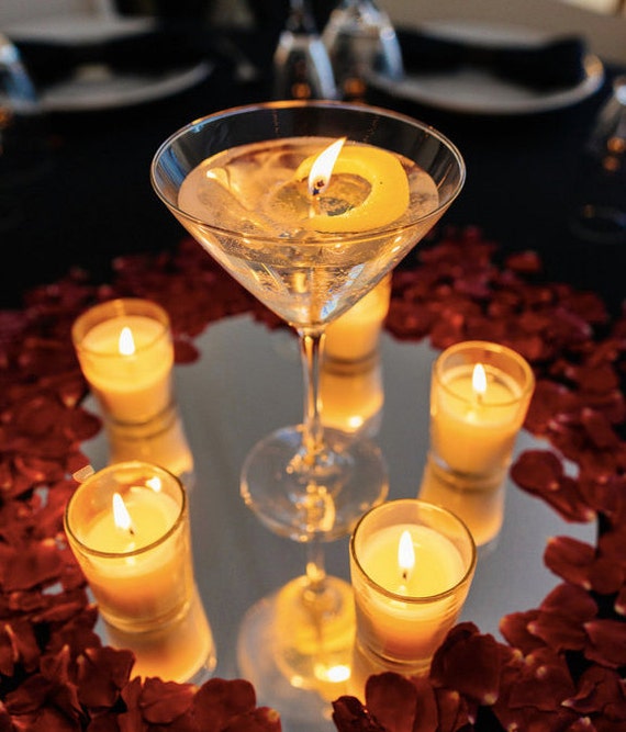 Martini Scented Gel Wax Candle with Wax Lemon