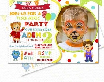 Daniel Tiger Invitation, Daniel Tiger Birthday Invitations, Daniel Party Invite Printables- ANY AGE, Style 2 You Print