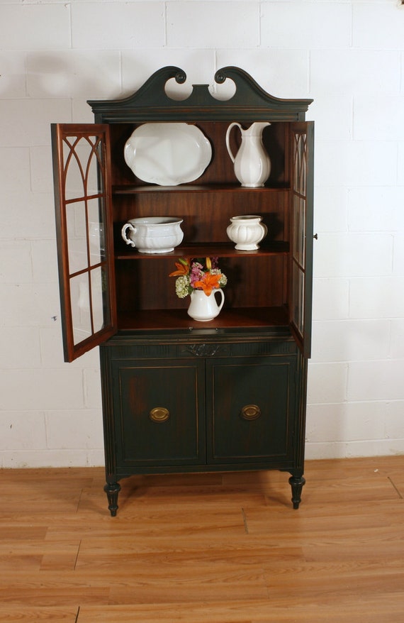 FOR ELLIE Antique Hutch in Hunter Green