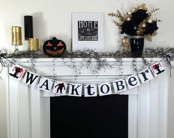 Zombies Sign - Walking Dead - Walktober - Halloween Decor - Zombie Garland Party Photo Props Zombie Garland Zombies - Undead Party Decor