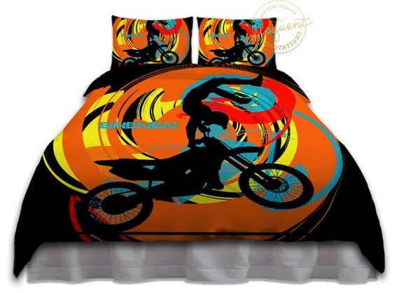 motocross comforter set black orange teal yellow motocross comforter set black orange teal yellow