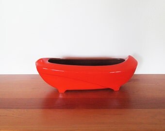 Frankoma Flame Red 43 Oblong Indoor Footed Planter