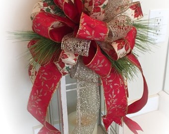 Items similar to Christmas Lantern Swag with red stocking on Etsy