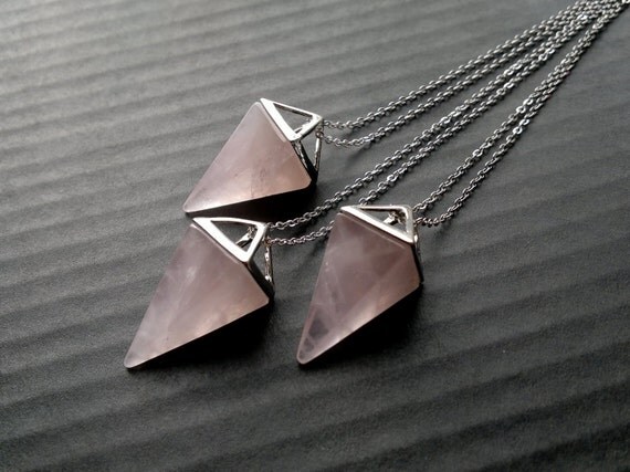 Triangle quartz necklace Clearance