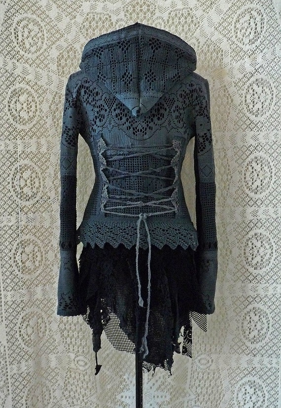 sale!! SHORT LACE JACKET bohemian fairy romantic woodland steampunk victorian by SINDdesign steampunk buy now online