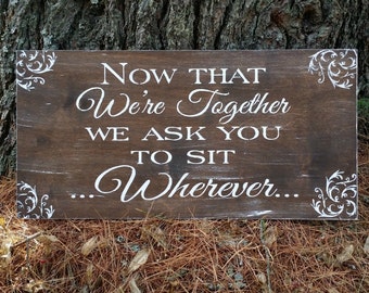 Open Seating Sign for Weddings and Receptions