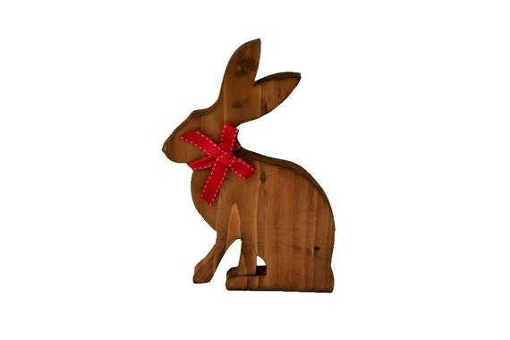 Hare ornament Rustic Wooden Rabbit Hare chunky Bunny